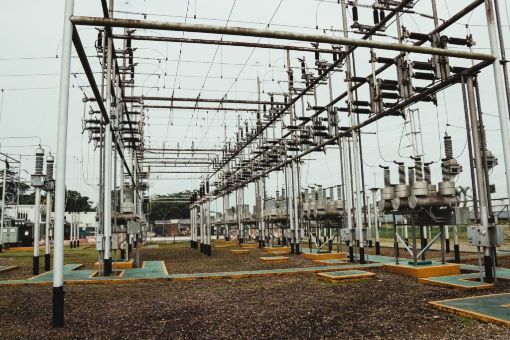 shot of a part of high voltage electric power station